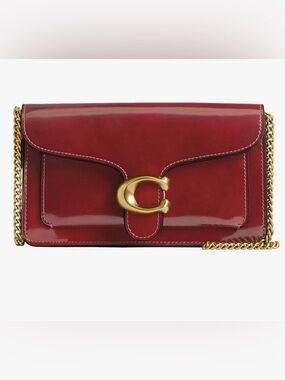 NWOT Coach Tabby Chain Clutch Ruby Spazzolato